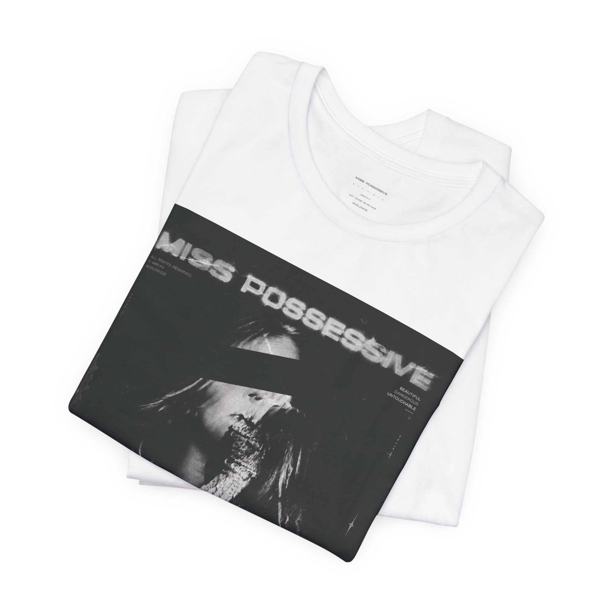 Miss Possessive Graphic Tee - Gothic Band Style Short Sleeve Shirt