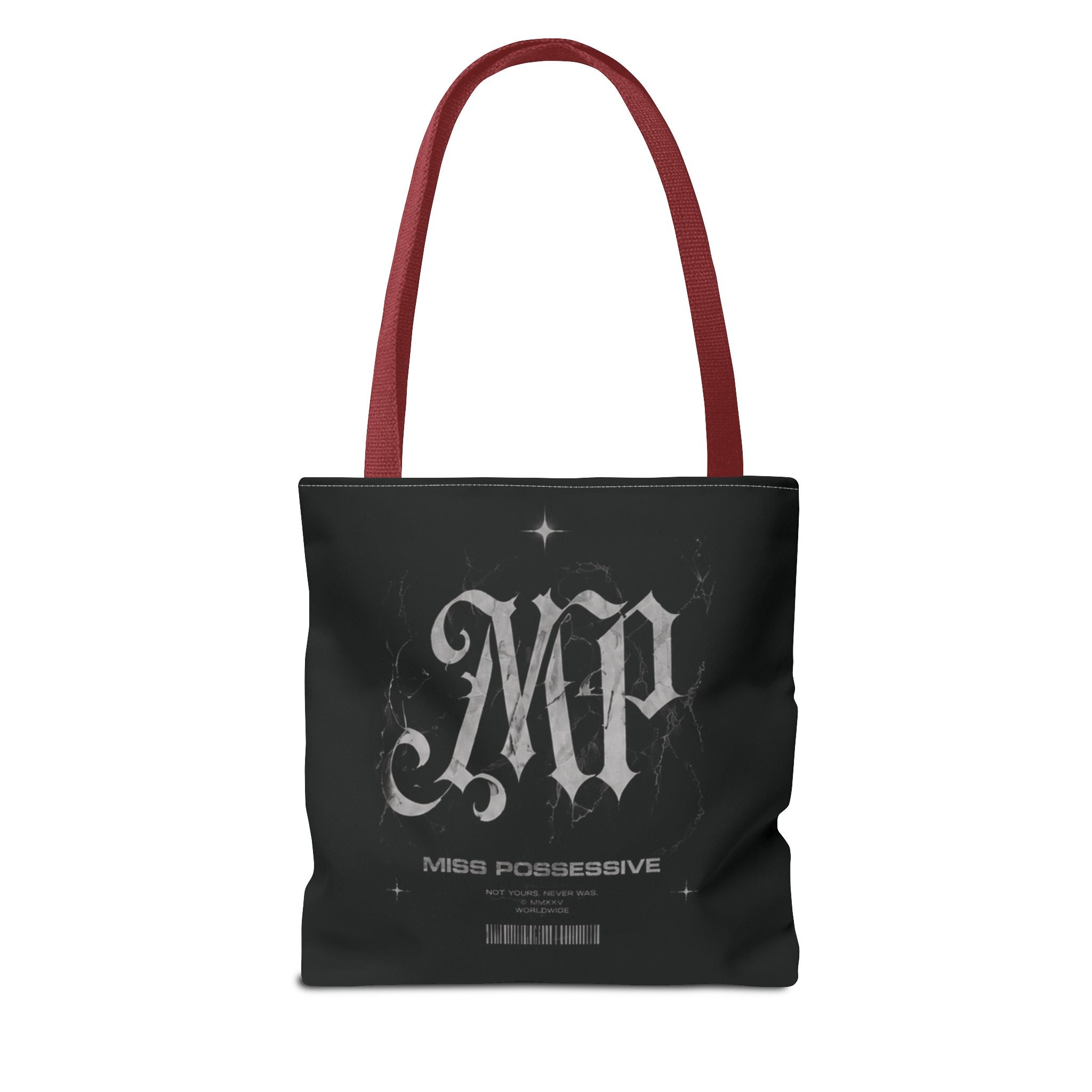 Possessive MP Graphic Tote Bag — Gothic Band Art, Dark Aesthetic Everyday Tote