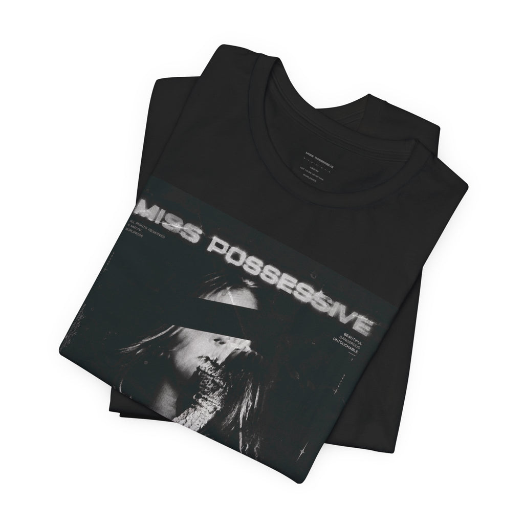 Miss Possessive Graphic Tee - Gothic Band Style Short Sleeve Shirt