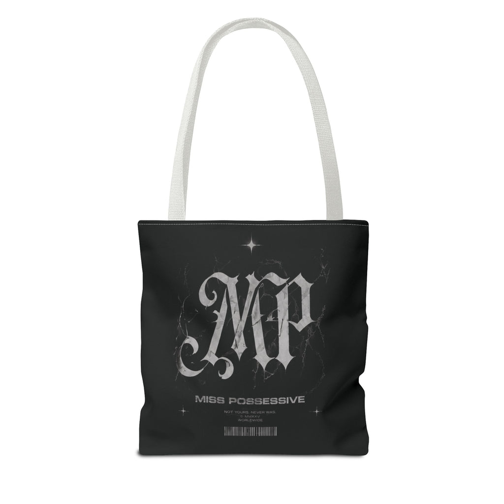 Possessive MP Graphic Tote Bag — Gothic Band Art, Dark Aesthetic Everyday Tote