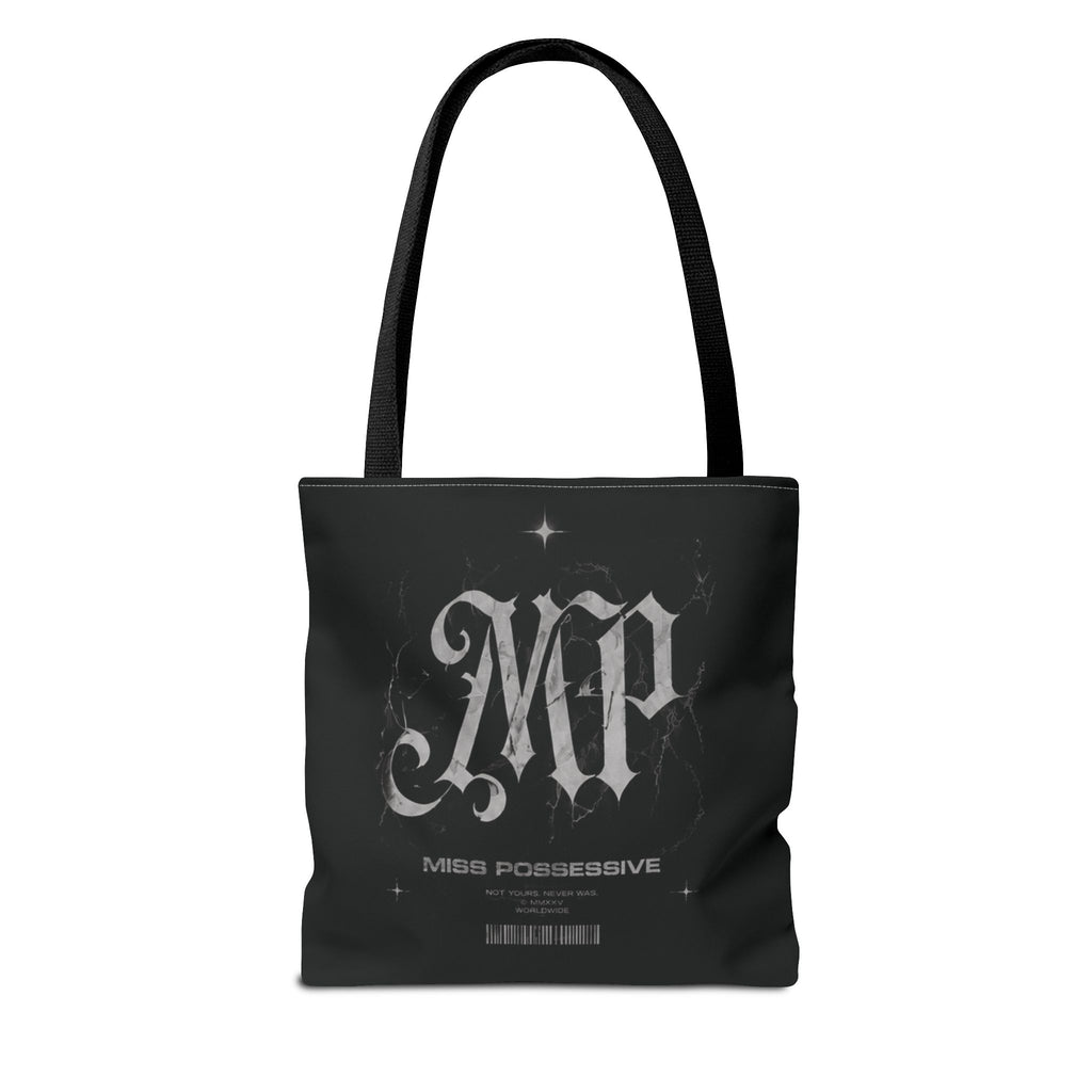 Possessive MP Graphic Tote Bag — Gothic Band Art, Dark Aesthetic Everyday Tote