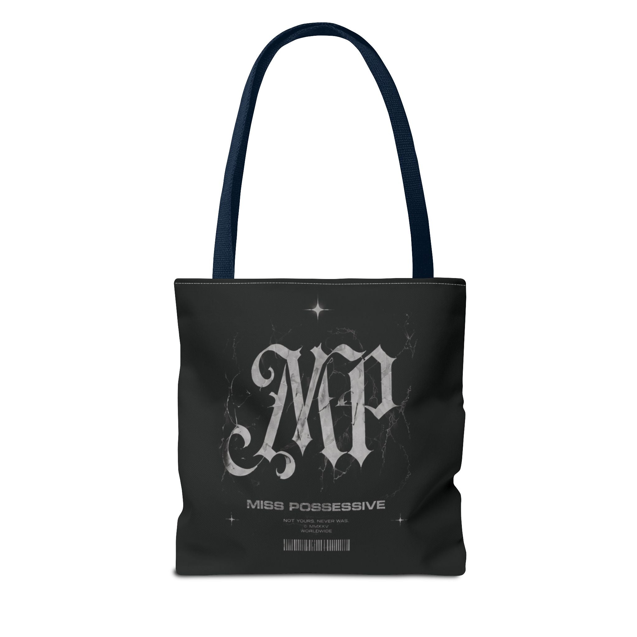 Possessive MP Graphic Tote Bag — Gothic Band Art, Dark Aesthetic Everyday Tote